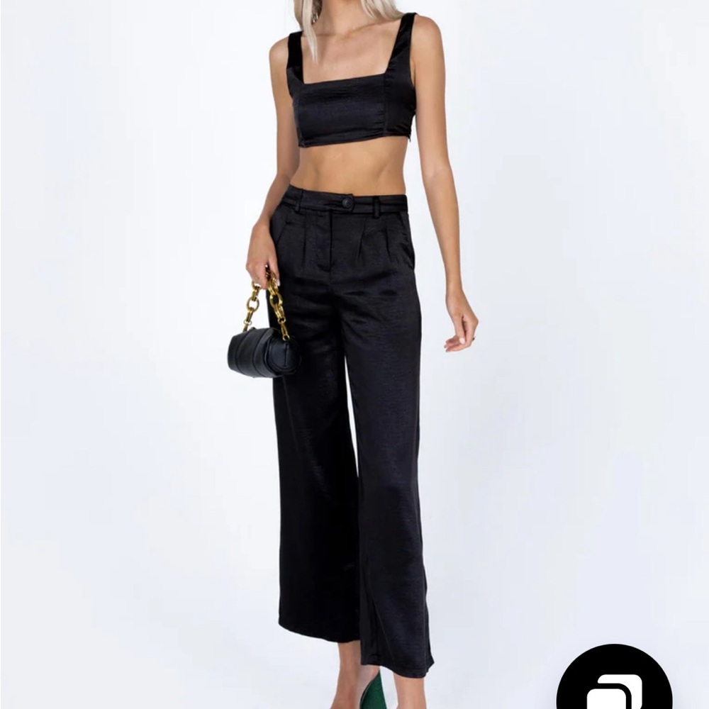 Princess Polly: Huxley Set Satin Black - Size US 2